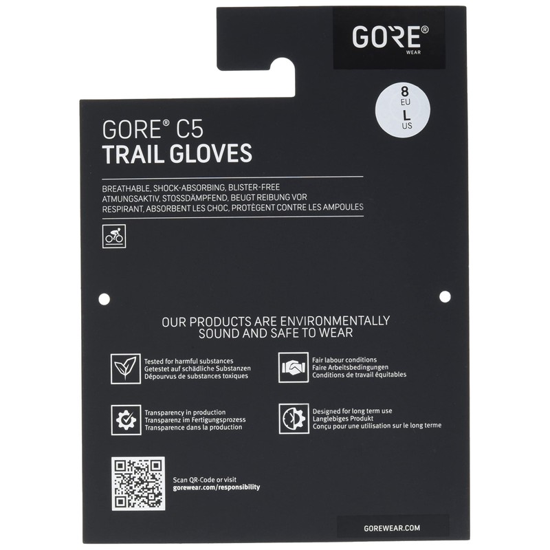 GORE Wear C5 Unisex Trail Gloves, XS, Black