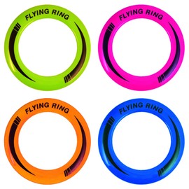 12x flying neon Frisbees and rings, 25 cm
