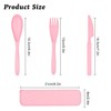 Travel Cutlery Set with Case Plastic Reusable Cutlery Set for