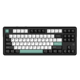 FIRSTBLOOD ONLY GAME. MK87 87-Key Tenkeyless Tri-Mode Mechanical Keyboard, Daydream Linear Switches, Hot-Swappable Gasket Mount, RGB Backlit, Double-Shot PBT Keycaps (Charcoal Black & Blue)