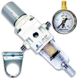 Airbrush Works AW-020 Air Regulator for Airbrushes, Filter Regulator, Water Separator, Compressor Pressure Adjustment, Water Protection