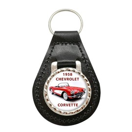 Giftshop UK 1958 Corvette Car Leather Key Fob