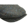 Biddy Murphy, Wool Driving Cap Extended Brim Tweed Green Herringbone