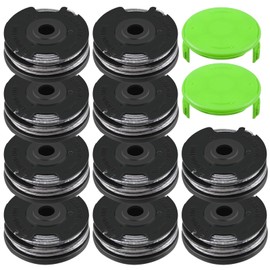 2900719 Spool Compatible with Greenworks 2101602 2101602A STBA40B210 ST40B410 Weed Eater String Trimmer and Cover Cap, Replacement Spool Refills Dual Line 20ft 0.065'' 12Pack(10 Spools, 2 Cap)