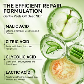 LANBENA Aloe Vera Foot Peeling Mask(2 Pairs), Foot Mask for Dry Cracked Feet, Exfoliator Peel Off Calluses Remove Dead Skin Callus Remover, Repair Rough Heels & Get a Baby Soft Feet for Men and Women