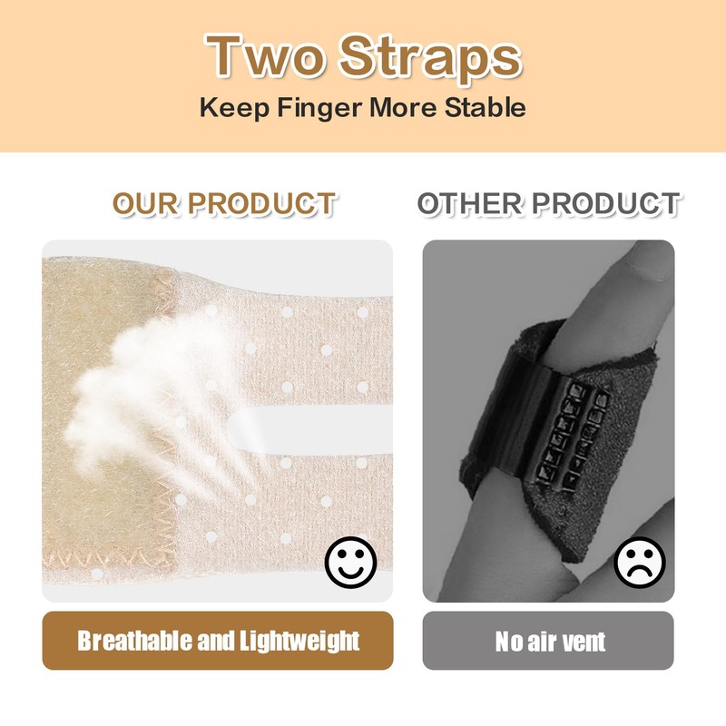 Wisesso Trigger Thumb Splints, Finger Splint for Broken/Straightening/Arthritis, Breathable Thumb
