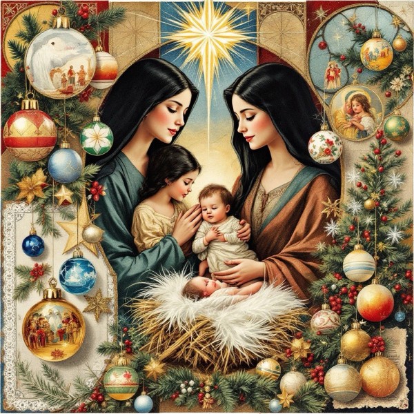 Handmade Nativity Decoupage Rice Paper For Ornament-Wood Art A4 1