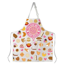 MYSOMY Mexican Pan Dulce Apron Mexican Sweet Bread Cooking Apron Mexican Food Lover Gift Conchas Apron Latina Mom Gift (Pan Dulce Apron)