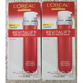 L'Oréal Pack 2 L’Oreal Revitalift Deep-set Wrinkle Repair Day Lotion 1.7 Oz RARE Discon
