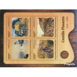 Prophila Collection Zentralafrikanische Republik 6500-6503 Kleinbogen (kompl. Ausgabe) postfrisch ** MNH 2016 Camille Pissarro (Briefmarken für Sammler) Malerei
