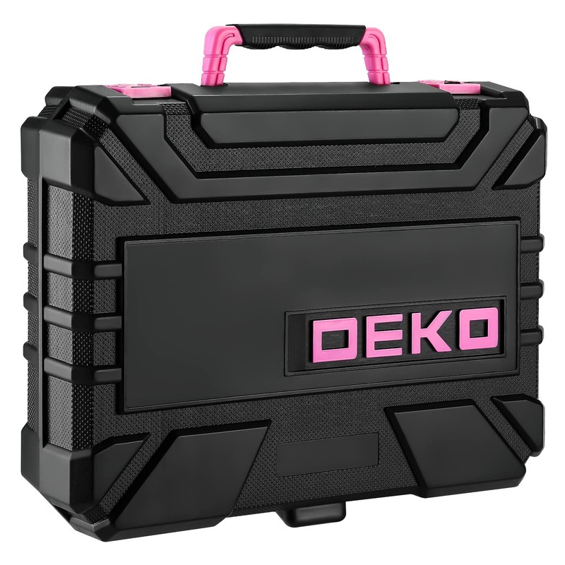 DEKOPRO Drill Set, Home Tool Set with 8V Pink Cordless