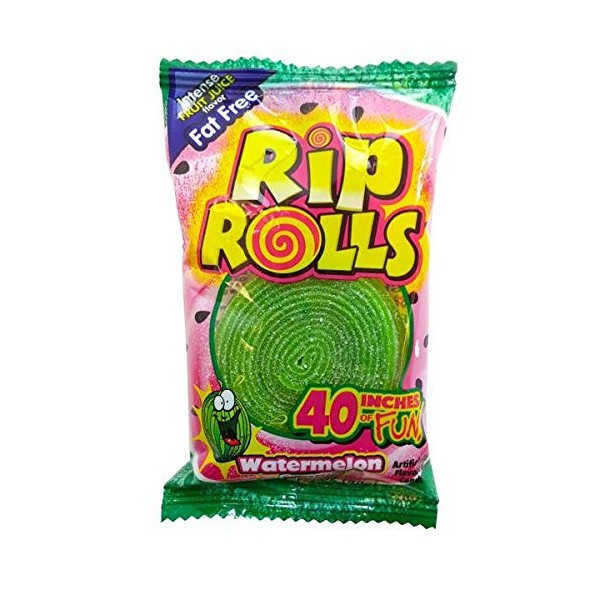Foreign Candy Sour Rip Rolls Watermelon - 24ct