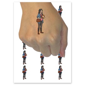 School Book Nerd Geek Library Girl Temporary Tattoo Water Resistant Fake Body Art Set Collection - 15 2" Tattoos (1 Sheet)