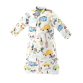 Fyzeg Baby Sleep Sack 2.5 Tog Removable Sleeves Winter Toddlers Sleeping Bag,Organic Cotton, Unisex Baby Sleeping Sack from Birth to 4 Years Old (24-48 Month, Urban Life)