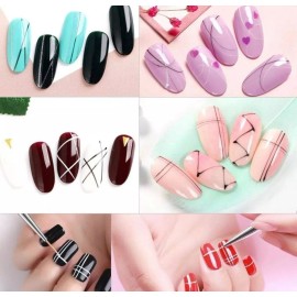 Xiaoya Pincel Liner Fino Mano Alzada Nail Art Uñas 5 Cabeza