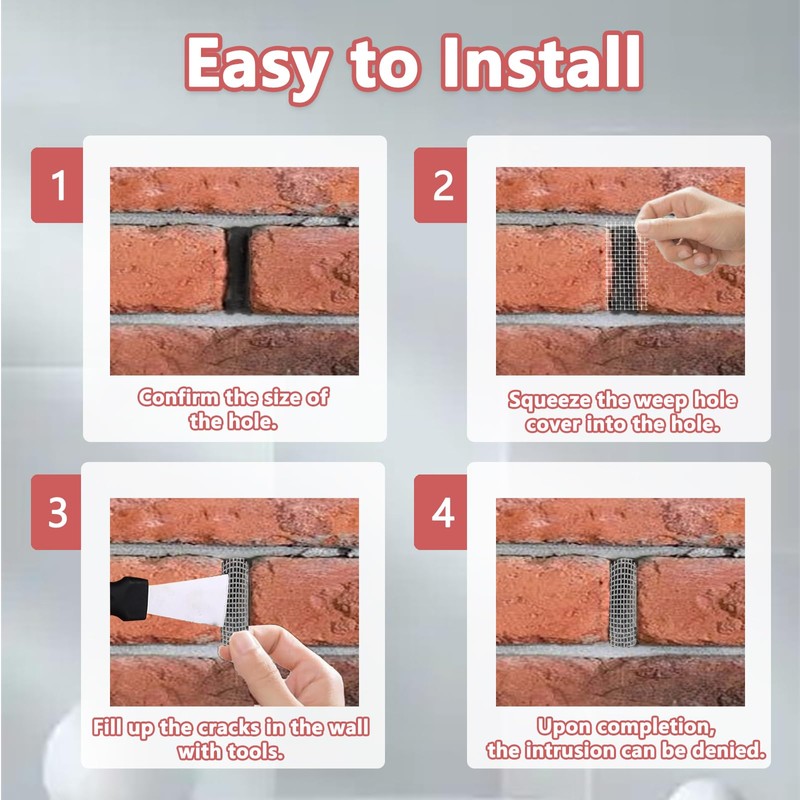Weep Hole Covers for Brick Walls, Stainless Steel Brick Hole