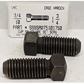 AMERICANINTEGRATEDSUPPLY.COM 3/4-10x1-3/4 SQUARE HEAD SET SCREW CUP POINT CASE HARDENED STEEL PLAIN (4)