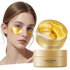 Másca para los Ojos, 60 Pcs Parches Ojos, Parches Ojeras 24k, Colageno Contorno, Eliminar, Bolsas y Ojeras, Patas de Gallo e Hinchazón, Hidratante... 