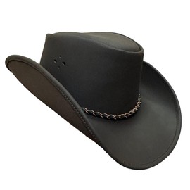 Lifting Gear Premium Chocolate bown Leather Cowboy Hat - Western Style, UV Protection, Handcrafted for Durability and Comfort (US, Alpha, Medium, Chocolate Brown)