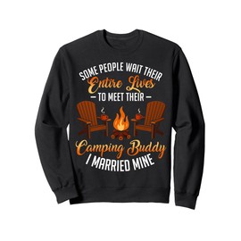 Funny Camping Buddy Husband Wife Matching Couple Camper Mens Sweatshirt