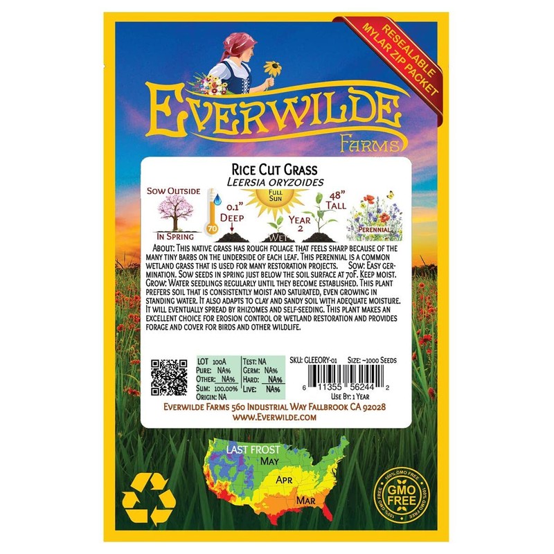 Everwilde Farms - 1000 Rice Cut Grass Native Grass Seeds