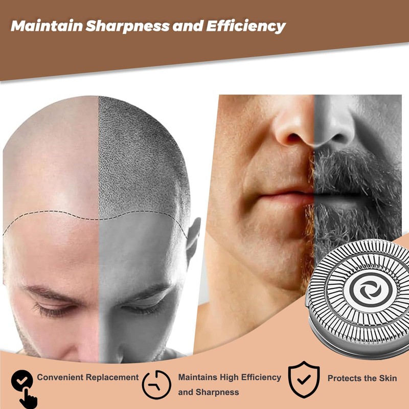 Pack of 9 Replacement Shaving Head for Pitbull Skull Shaver,