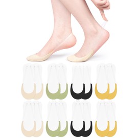 Becellen 8 Pairs of Women's No Show Ballerina Socks Breathable Half Socks for Sling Back Heels