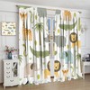 Baby Boy Safari Animals Curtains Woodland Jungle Lion Elephant Pattern