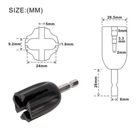 Guitar String Winder Head Tool, Drill Bit Peg Winder, Electric Drill Tuning Peg Puller, Guitar Bass Repair Maintenance, DIY Tool Easy to Use, for AcousticguitarElectric Guitar Electric Bass