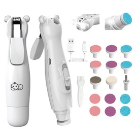 Royal Angels Rechargeable Baby Nail Clippers 20 in 1, Safe Electric Nail Trimmer, Baby Nail Kit, Additional Replacements, Newborn Toddler Toes and Fingernails, Trim and Polish (Rechargeable, Snow)