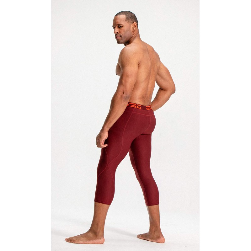 DEVOPS 2 Pack Men's 3/4 Compression Pants Athletic Leggings (Small,