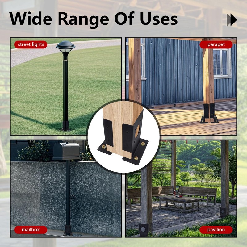 (8 Pack) 4x4 Post Bracket Heavy Duty Adjustable Wood Fence