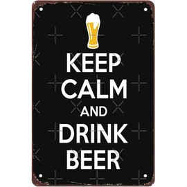 Keep Calm and Drink Beer Metal Signs Vintage Man Cave Farm Garage Wall Art Bar Office Gift 8x12inch