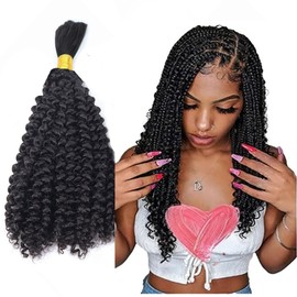 Kinky Curly Human Hair Bulk Mongolian Braiding Bulk Hair 16inch 100g No Weft Double Drawn Short Kinky Curly Human Hair Bundles Remy Hair Weaving Extensions