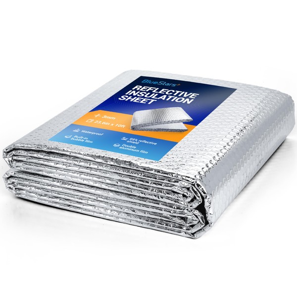 BlueStars 3mm 23.6in x 10ft Reflective Insulation Sheet - Aluminum