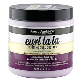 Aunt Jackie's Hair Styling Agent Curl Custard, 18 oz - For Natural Hair Curls, Coils and Waves, Enriched with Shea Butter and Olive Oil