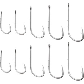 50Pcs Bait Holder Sea Fishing Hooks Barbed Shank Hook Fishing Hook Worm Hook for Freshwater Saltwater Redfish Snook Black, Saltwater Freshwater Fishing Accessories