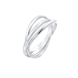 Elli Trinity Basic Classic Women's Wrap Ring in 925 Sterling Silver, Sterling Silver, None