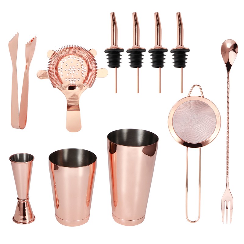 11Pcs/Set Multifunction Stainless Steel Cocktail Shaker Tools Set Bar Bartender