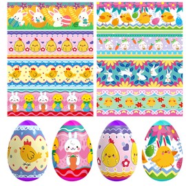 40Pcs Easter Egg Decorating Kit, Easter Egg Decorations Easter Decorations Heat Shrink Wrap Sleeve, Easter Egg Wrappers for Decorating Colourful Easter Eggs for Decorating Easter Egg Shrink Wraps