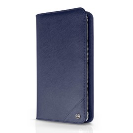 Snazzy Hawk Family 4 Passport Holder - Travel Wallet RFID Blocking, Document Organizer, Essentials Plane Accessory Cover for Women Men (Blue)