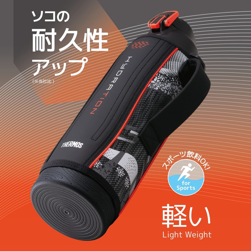 THERMOS Vacuum Insulated Sports Bottle 1.5L Black Valencia Cooling Only