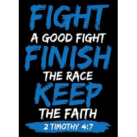 Fight A Good Fight Finish The Race Keep The Faith Stickers (2 Timothy 4:7 Jesus Bible Verse Decals, Christian Vinyl (3 x 4 inch)