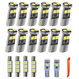 GLOFE 6000K White LED Interior Light Bulbs Kit Compatible with Install Tool Replacement for 2007-2019 2020 2021 Toyota Tundra - Upgrade Interior Perfect for Map Dome and License Plate Lights