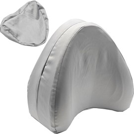 LeoTube Satin Knee Pillow Cover for Heart Shaped Leg & Knee Foam Support Pillow, Upgraded Invisible Zippered Satin Leg Pillowcase Replacement (10 * 9.5 * 4.9in)-Cover ONlY (Slate Grey)