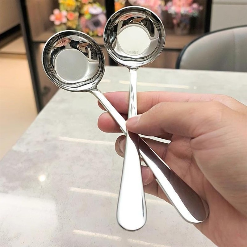 Ouliget Gravy Ladle Spoon,Deep Bottom Korean Style Sugar Spoons,Heavy Duty