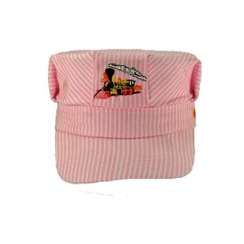 Pinnacle Awards Canada The 'Realdeal' Girls Red Steam Engine Embrodered Train Engineer Hat with I Trains