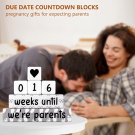 Pregnancy Announcement, Baby Reveal Countdown Due Date Blocks- Weeks/Days Until We're Parents, Pregnancy Countdown Blocks, New Parents To Be First Time Mom Gifts, Gender Reveal Baby Shower Gifts