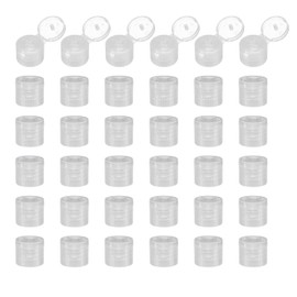 sourcing map 36pcs 18/410 Flips Top Caps for Bottles, Replacement Plastic Reusable Non-Spill Bottle Lid for Squeeze Bottles, Refillable Bottles, Plastic, Empty, Shampoo Bottles, Clear