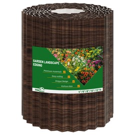 SnugNiture Corrugated Metal Garden Edging,12" x 20' Sturdy Lawn Edging Border,Landscape Edging Border for Lawn, Flower Bed,Garden and Yard(Brown)